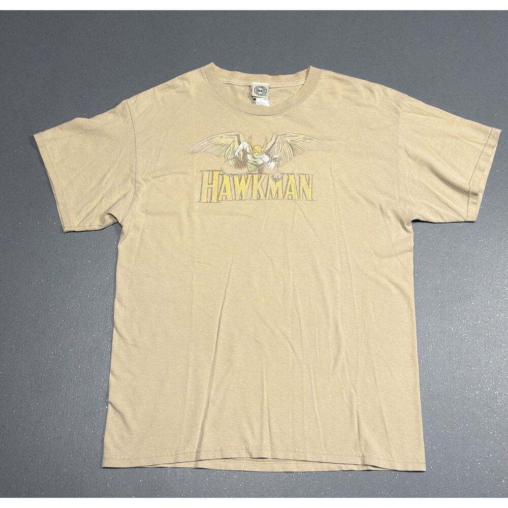 2015 DC Comics Hawkman Graphic T Shirt Mens Large Tan Alstyle AAA Vintage Style